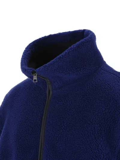 Givenchy Blouson Jacket In Fleece With Couture Stitching In Blue