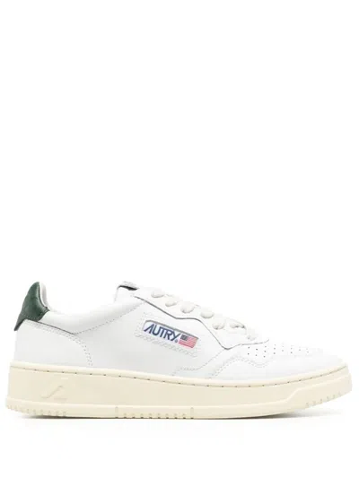 Autry Blue Leather Sneakers In White