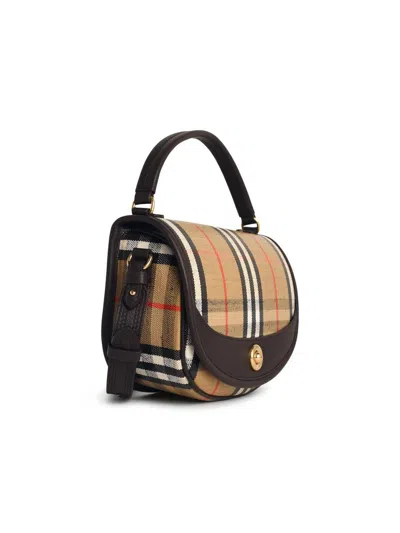 Burberry 'highlands' Sand Cotton Blend Crossbody Bag In Sand