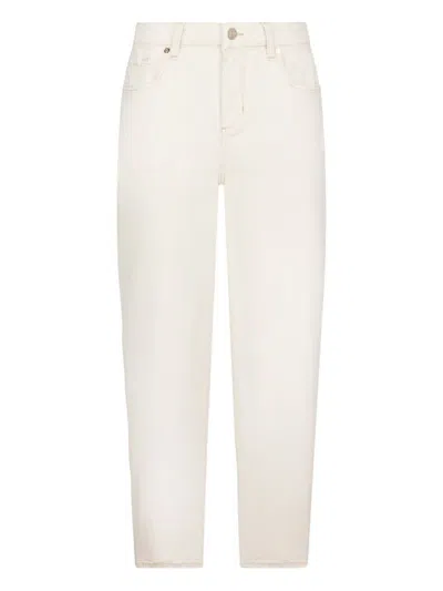 Liu •jo Denim Trousers With Belt Loops In White