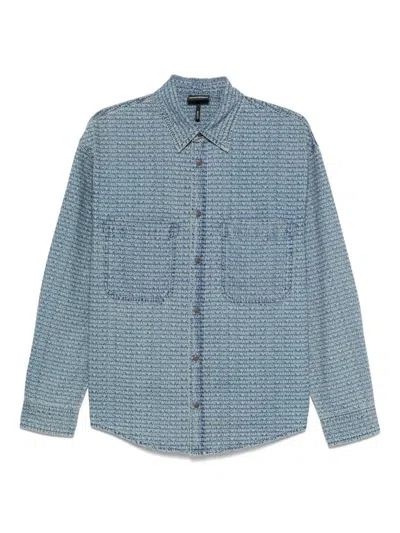 Emporio Armani Denim Cotton Shirt In Blue