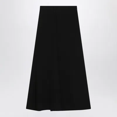 Balenciaga Draped Wrap-effect Crepe Midi Skirt In Black