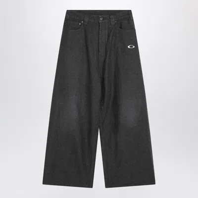 Balenciaga Trompe Loeil Denim Trousers In Gray