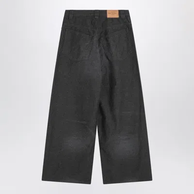 Balenciaga Trompe Loeil Denim Trousers In Gray