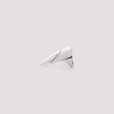Jean Paul Gaultier Nail Ring Brass Silver Pointed Fingernail In Silver