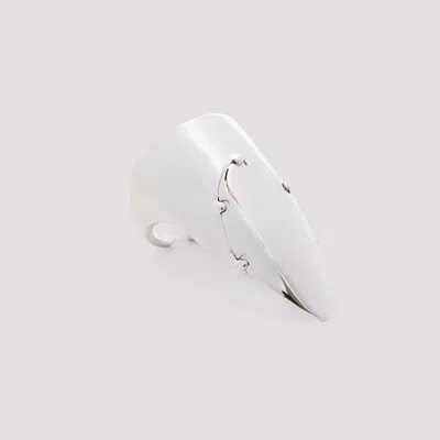 Jean Paul Gaultier Nail Ring Brass Silver Pointed Fingernail In Silver