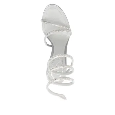 René Caovilla Stiletto High Heel Sandals In Silver
