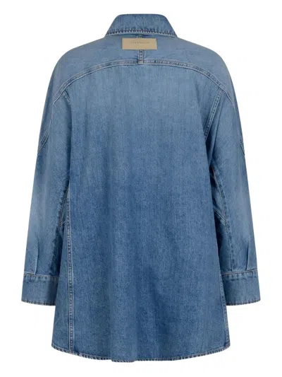 Givenchy Cocoon Collared Neck Denim Shirt In Blue