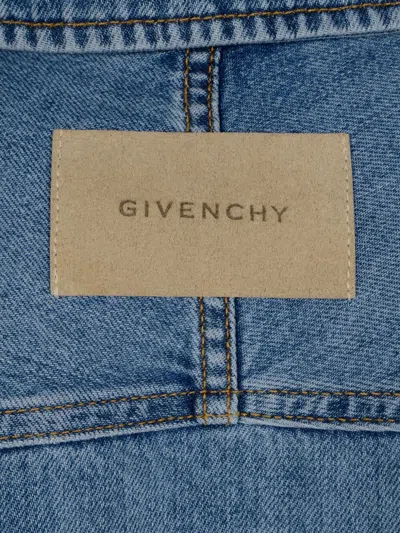 Givenchy Cocoon Collared Neck Denim Shirt In Blue