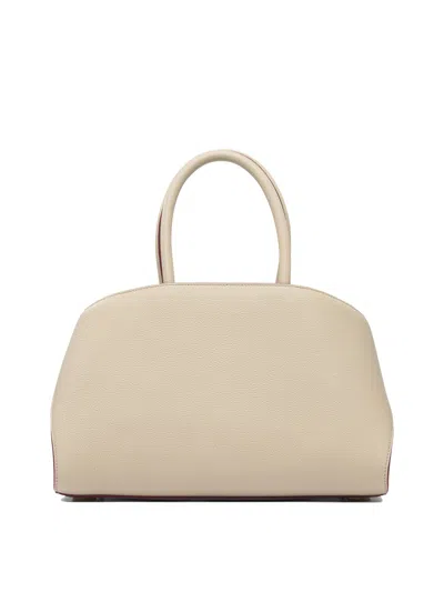 Ferragamo Medium Hug Leather Top Handle Bag In Neutral