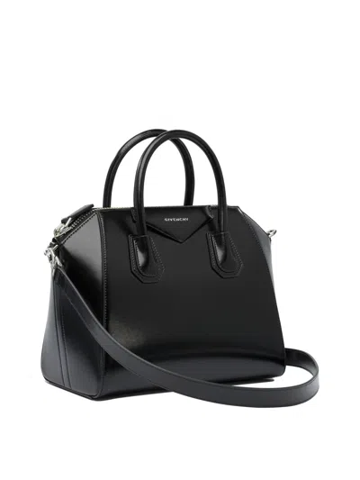 Givenchy Mini Antigona Box Two-way Leather Tote Bag In Black