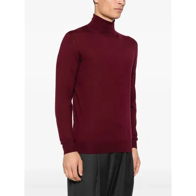 Fedeli Silk Sweaters In Burgundy