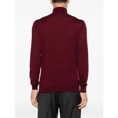 Fedeli Silk Sweaters In Burgundy
