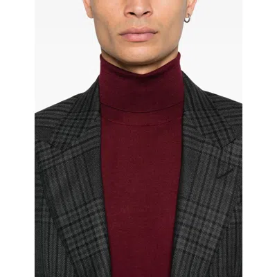 Fedeli Silk Sweaters In Burgundy