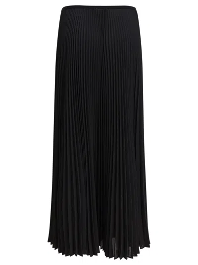Semper Pleated Midi Skirt In Black