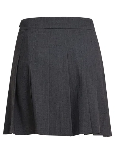 Semper Grey Elastane Skirt In Black