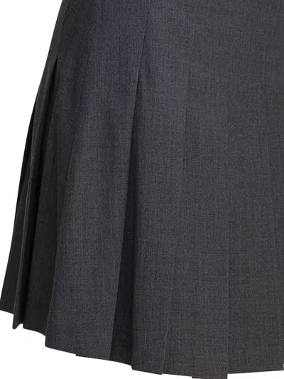 Semper Grey Elastane Skirt In Black