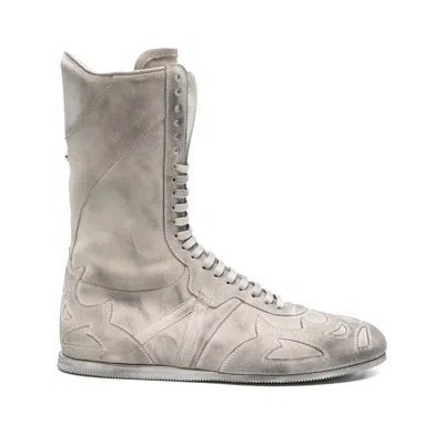 Ann Demeulemeester Round Toe Boots In Gray