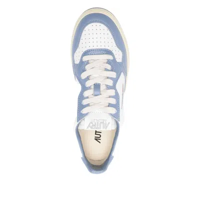 Autry Medalist Low Sneakers Bicolor In White And Tempest Leather Shoes