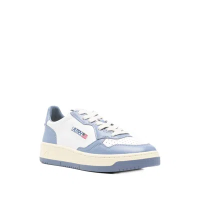 Autry Medalist Low Sneakers Bicolor In White And Tempest Leather Shoes