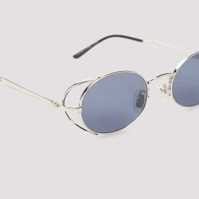 Jean Paul Gaultier Round Frame Sunglasses With Side Cut-out Detail In Blue