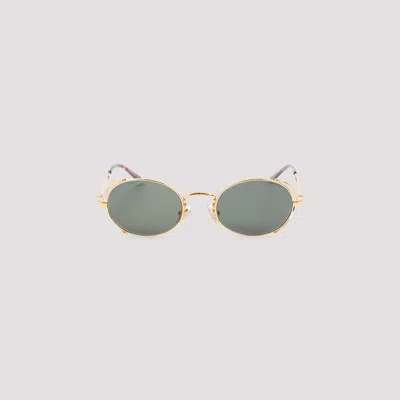 Jean Paul Gaultier Metal Round Frame Sunglasses With Cut-out Detail In Gold