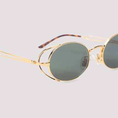 Jean Paul Gaultier Metal Round Frame Sunglasses With Cut-out Detail In Gold