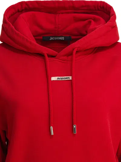 Jacquemus Hoodie With Logo Patch In Red