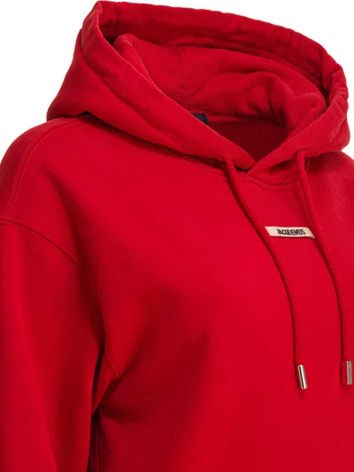 Jacquemus Hoodie With Logo Patch In Red