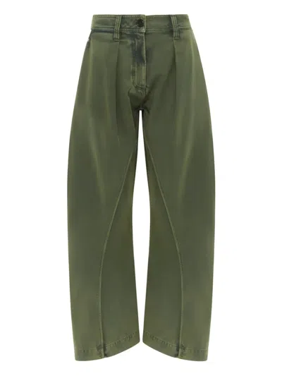 Jw Anderson Twisted Seam Trousers Dark Green In Green