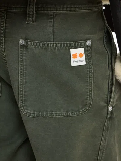 Jw Anderson Twisted Seam Trousers Dark Green In Green