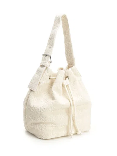 Tory Burch T Monogram Terry Oversized Bucket Bag Handbags Beige