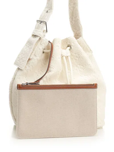 Tory Burch T Monogram Terry Oversized Bucket Bag Handbags Beige