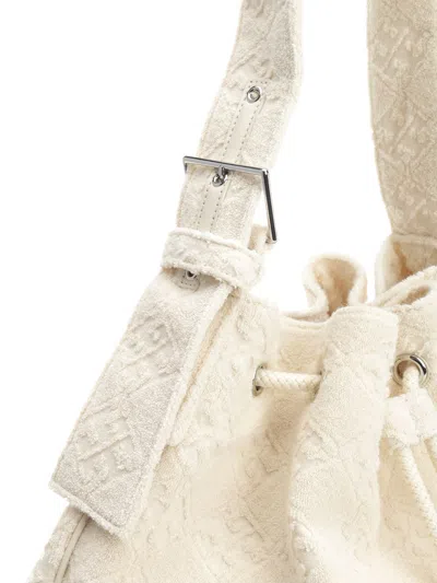 Tory Burch T Monogram Terry Oversized Bucket Bag Handbags Beige
