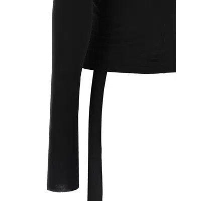 Rick Owens Drkshdw Ziggy Asymmetric-neckline Long-sleeve T-shirt In Black