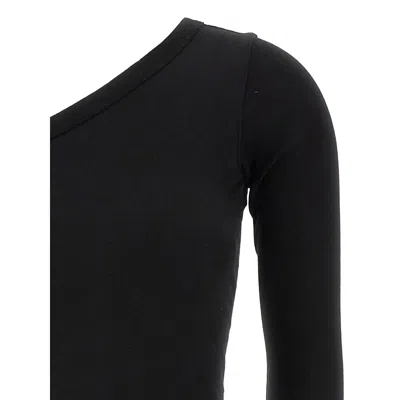 Rick Owens Drkshdw Ziggy Asymmetric-neckline Long-sleeve T-shirt In Black