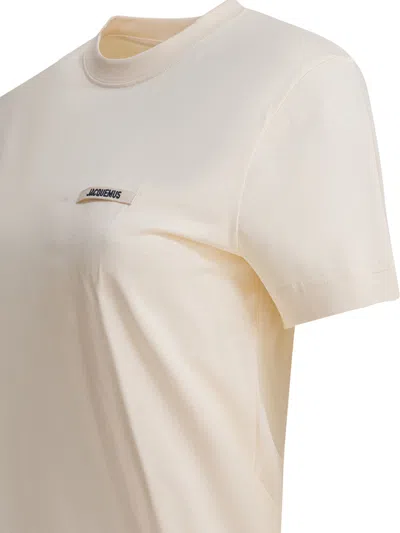 Jacquemus Le Tshirt Gros Grain Short Sleeve In Gold