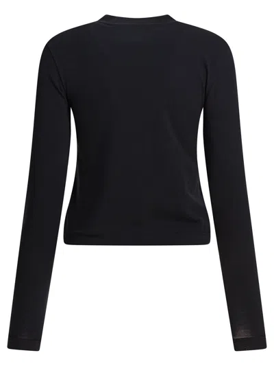 Jacquemus Top Le T-shirt Gros Grain In Cotone Stretch In Black