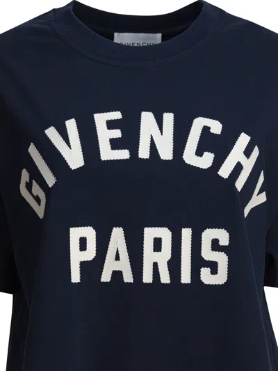 Givenchy Navy Blue Cotton Oversize T-shirt In Blue