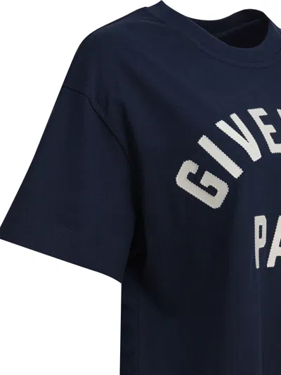 Givenchy Navy Blue Cotton Oversize T-shirt In Blue