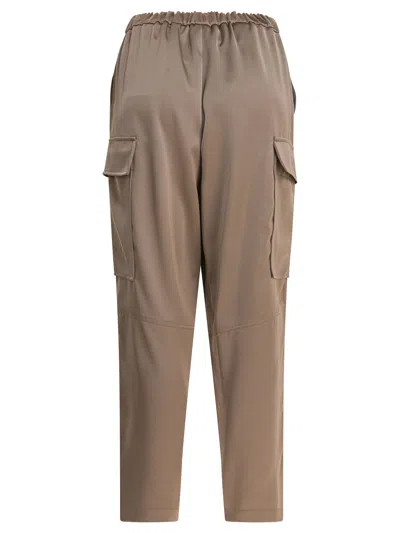 Semper Elastic-waist Cargo Trousers In Brown