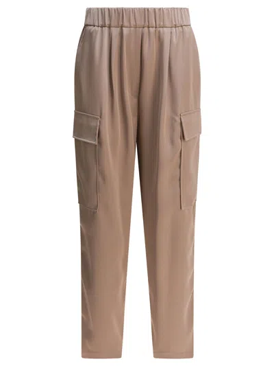 Semper Elastic-waist Cargo Trousers In Brown