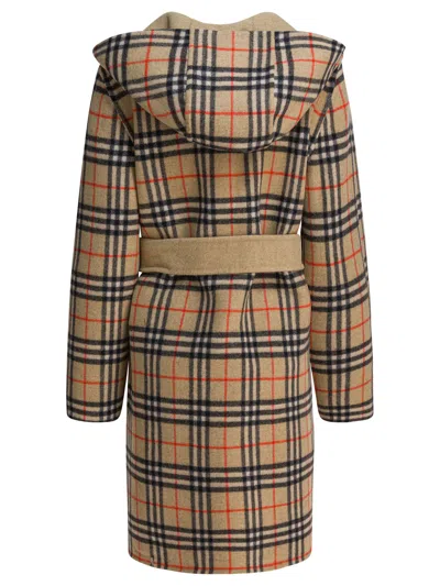 Burberry Women Reversible Wool Coat In Brown