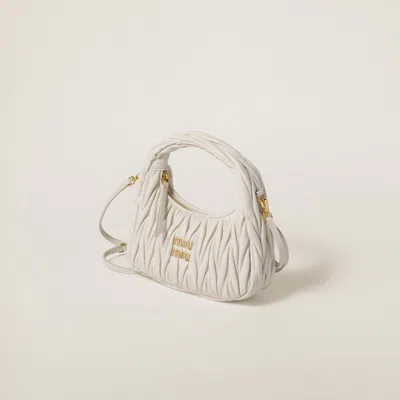 Miu Miu White Wander Matelassé Hobo Mini-bag