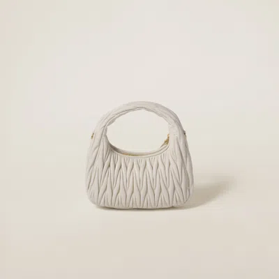 Miu Miu White Wander Matelassé Hobo Mini-bag