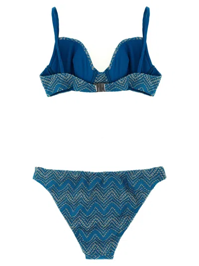Missoni Zig Zag Lamé Bikini In Blue