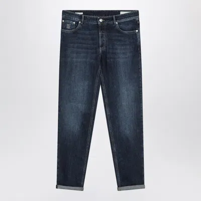 Brunello Cucinelli Denim Trousers Washed Effect