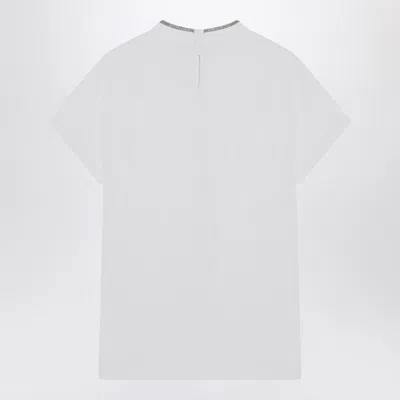 Brunello Cucinelli Women's Monili Collar Round Neck T-shirt Shirt In White