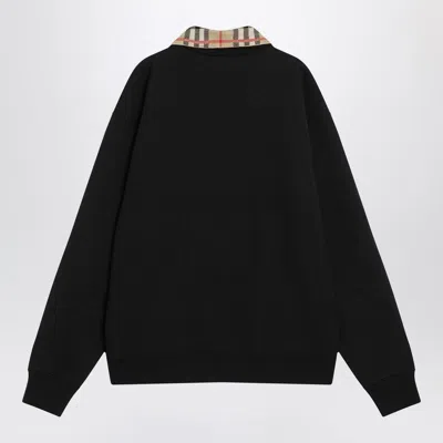 Burberry Mens Logo-embroidered Funnel-neck Cotton Sweatshirt Black Xl In Black