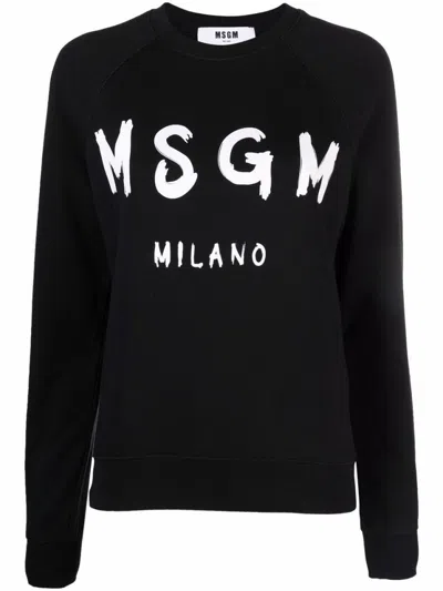 Msgm Relaxed-fit Sweatshirt With Raglan Sleeves In Black